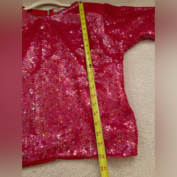 VTG Candlelight by Jainson's International 100% Silk  Red Dress 80s Glam Size M - Picture 5 of 11